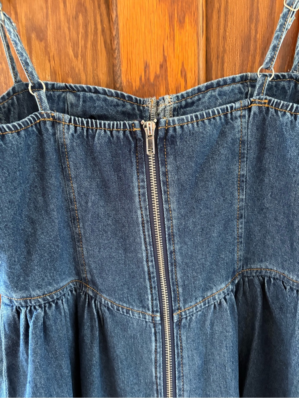 Commense Sweetheart Collar Denim Long Dress Sz Small EUC - Picture 8 of 12